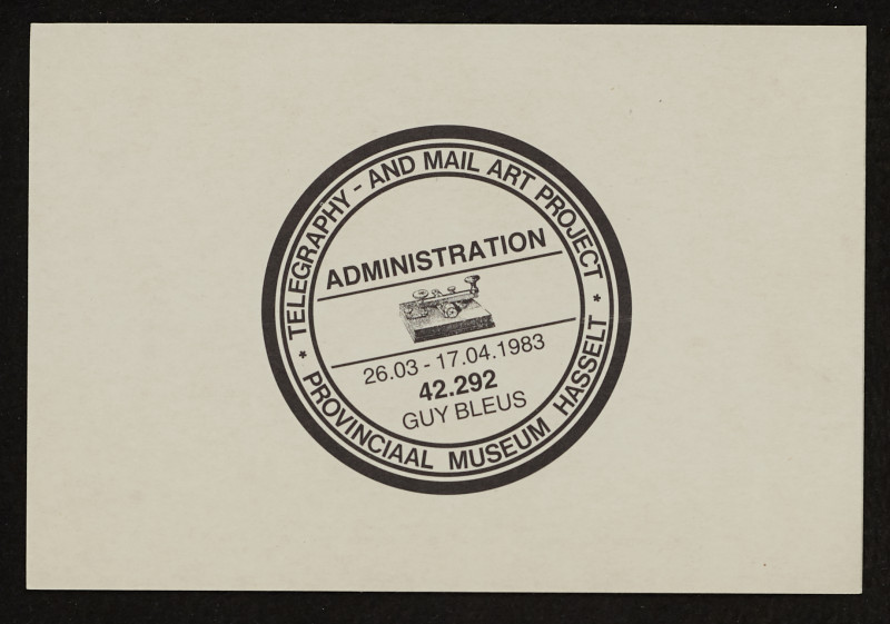 Guy Bleus - Administration. Telegraphy - and Mail Art Project
