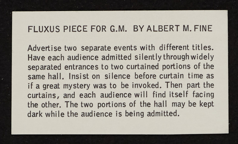 Albert M. Fine - Fluxus Piece for G. M. from Flux Year Box 2
