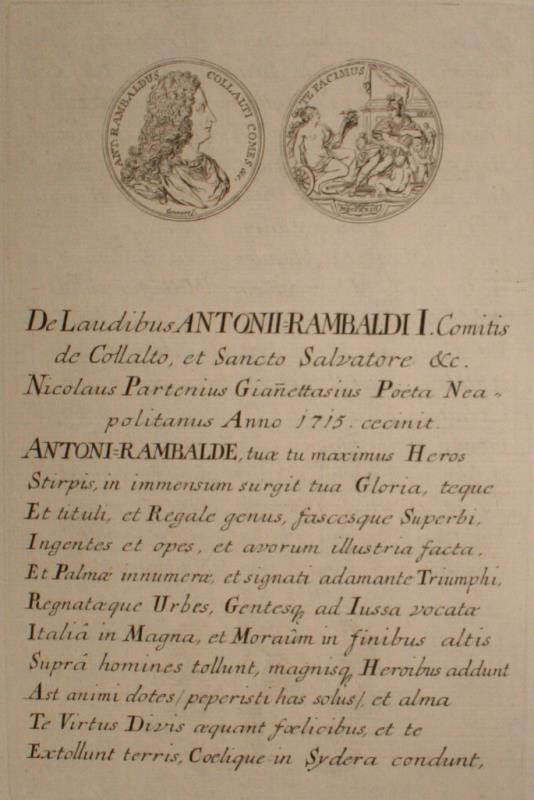 neurčený autor - Genealogia … excellentissimi Princips Antonij Rambaldi