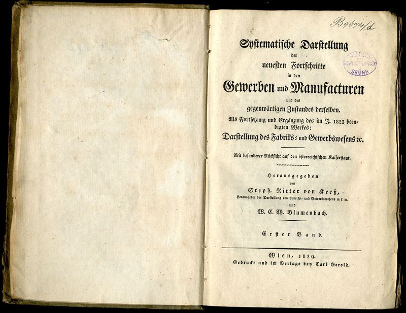 Stephan von Keeß, W. C. W. Blumenbach - Systematische Darstellung der neusten Fortschritte in den Gerben und Manufakturen. Erster Band