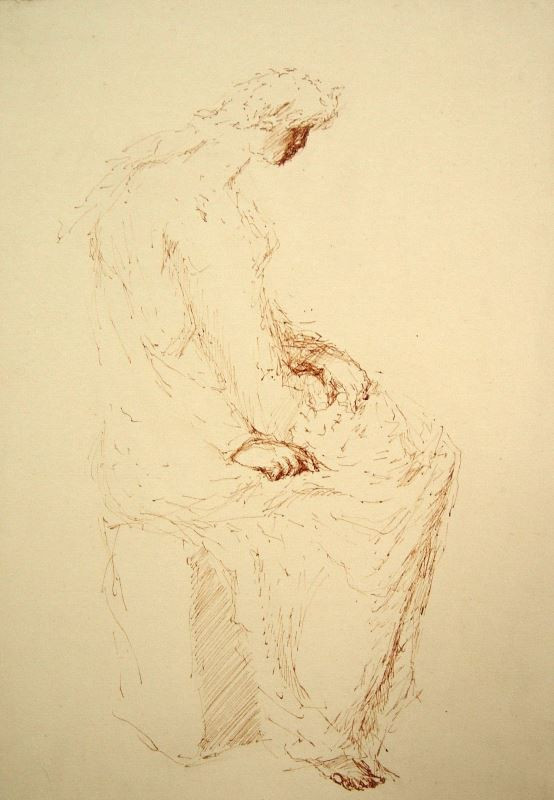 Josef Wagner st. - Sedící ženská postava