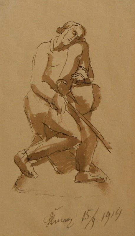 Jan Štursa - Sedící muž s holí