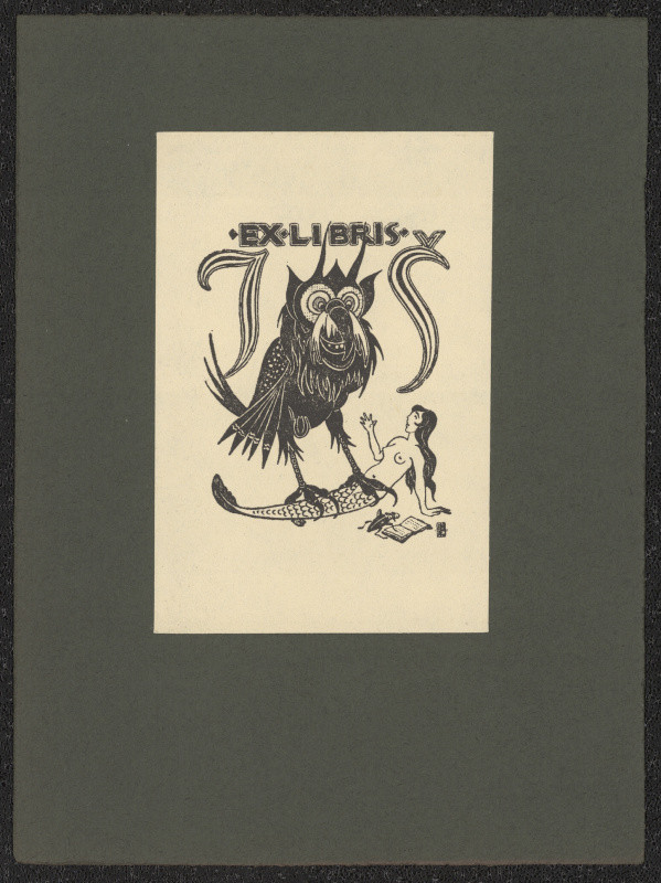 Leo Brož - Ex libris J.Š. (Šváb). in Groteskní ex-libris Leo Brože 1920-24