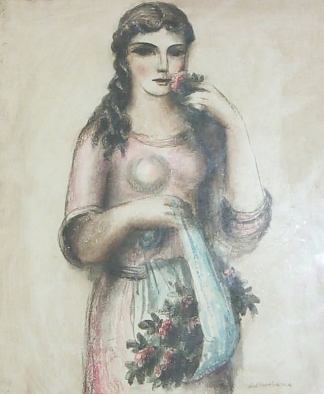 Antonín Procházka - Dívka s květinami v zástěře