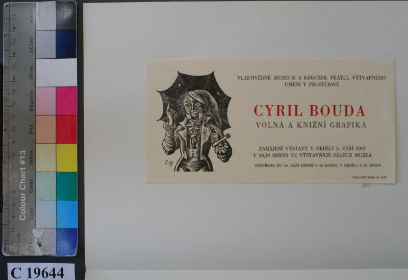 Cyril Bouda - Pozvání na výstavu C. Boudy 1961