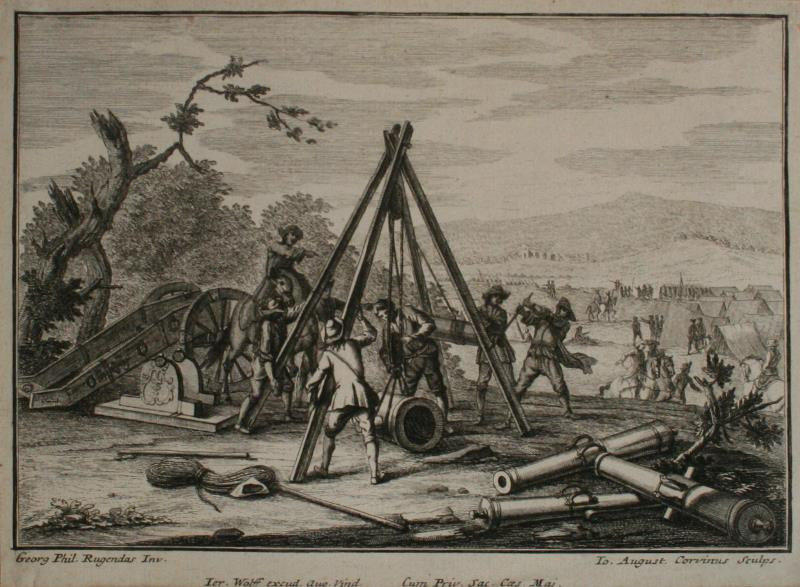 Johann August Corvinus - Příprava k dělostřelbě
