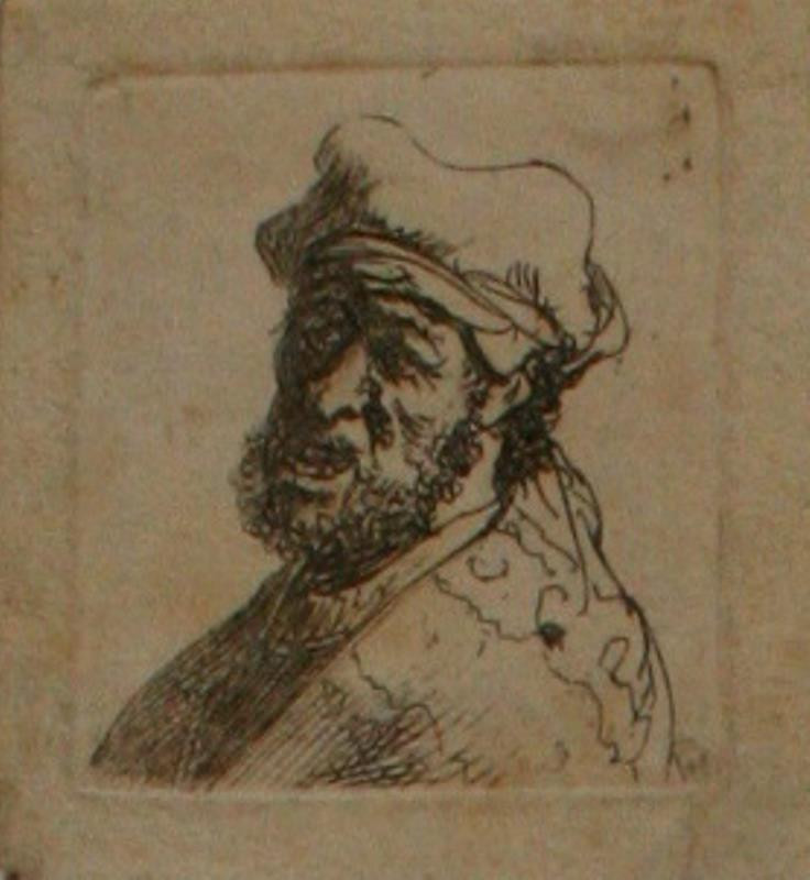 Rembrandt van Rijn - Kříčící muž ve vyšívaném plášti