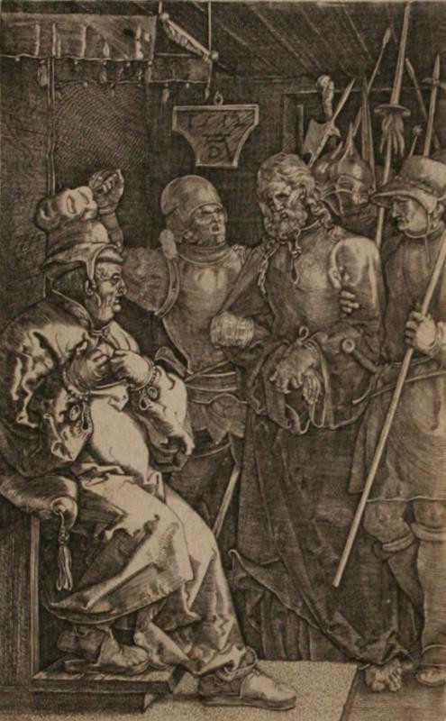 Albrecht Dürer - Kristus před Kaifášem