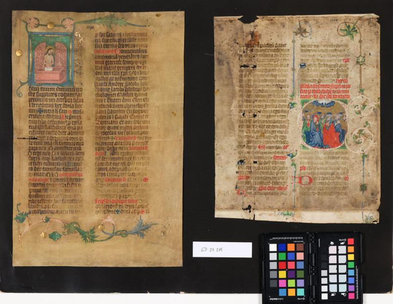 neznámý - list pergamenového listu s latinským textem