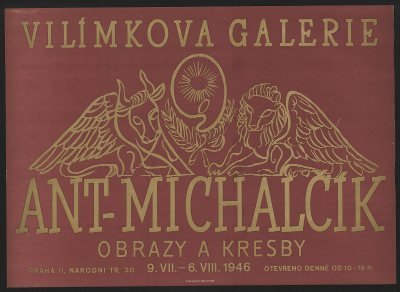 neznámý - Ant. Michalčík, obrazy a kresby, Vilímkova galerie ... 1946