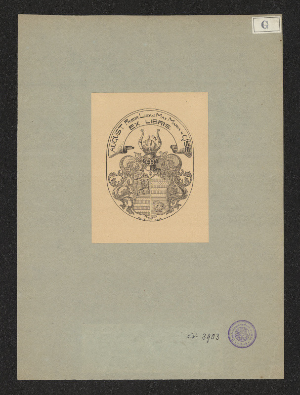 Kitty von Gise (Prinzessin zu Hohenlohe) - Exlibris August Gise