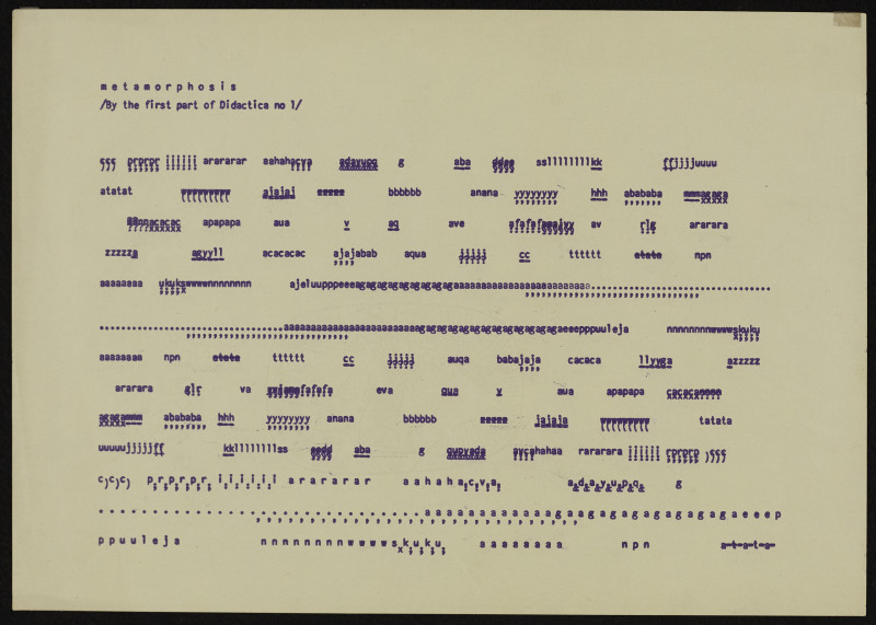 Arnošt Parsch - Metamorphosis /By the first part of Didactica no 1/