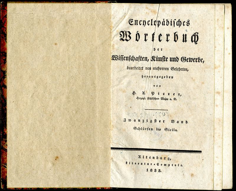 Heinrich August Pierer - Encyclopädisches Wörterbuch der Wissenschaften, Künste und Gewerbe. Zweiter Band