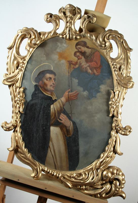 neznámý malíř - Sv. Dominik přijímá od Panny Marie růženec