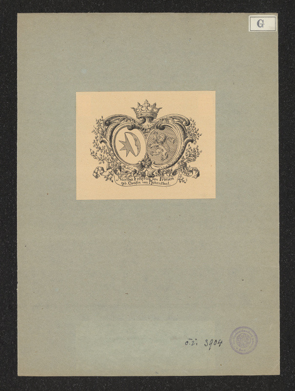 Kitty von Gise (Prinzessin zu Hohenlohe) - Exlibris Martha Freifrau von Friesen