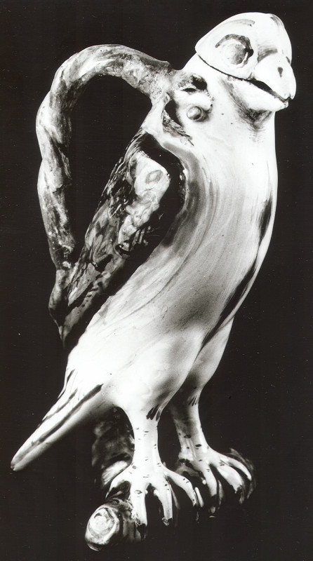 Holitscher Fayencemanufaktur - láhev v podobě papouška