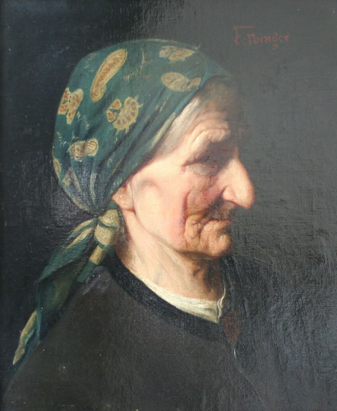 Franz von Felbinger - Obraz ženy v šátku