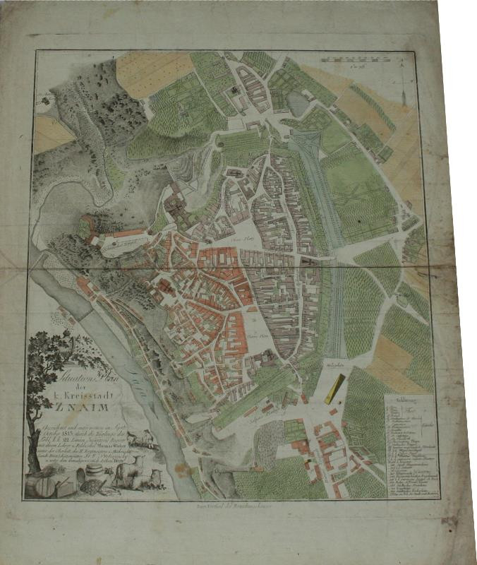 neurčený autor - Plán  města  Znojma  z  1815