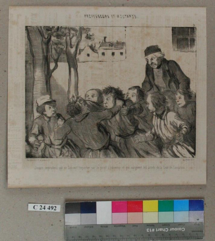 Honoré Daumier - Profesor  a  žáci  ( ilustrace  z  Charivari )