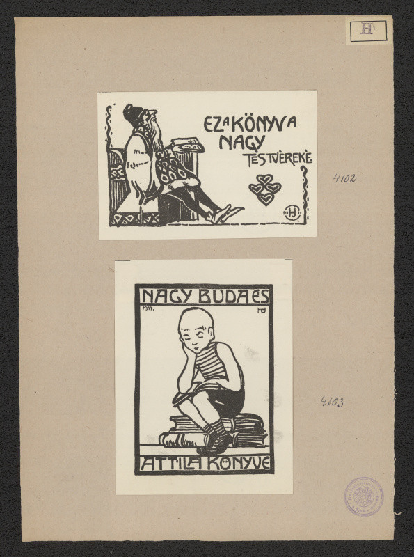 Jenö (Eugen) Haranghy - Exlibris Eza Könyva Nagy Testvéreké