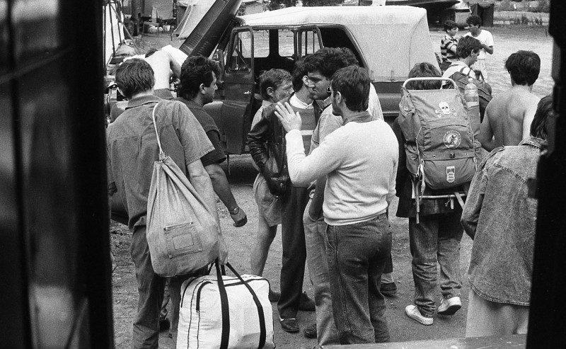 Dagmar Hochová - Tábor pro rumunské migranty v Děčíně, 18. 8. 1990