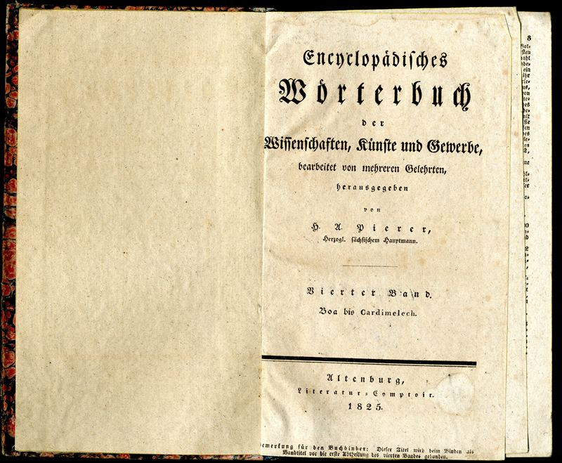 Heinrich August Pierer - Encyclopädisches Wörterbuch der Wissenschaften, Künste und Gewerbe. Vierter Band