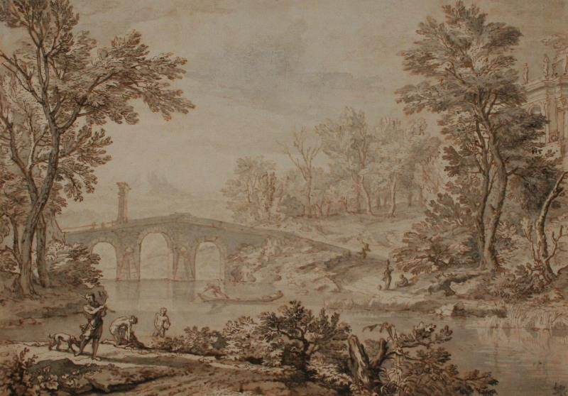 Isaac de Moucheron - Krajina s mostem