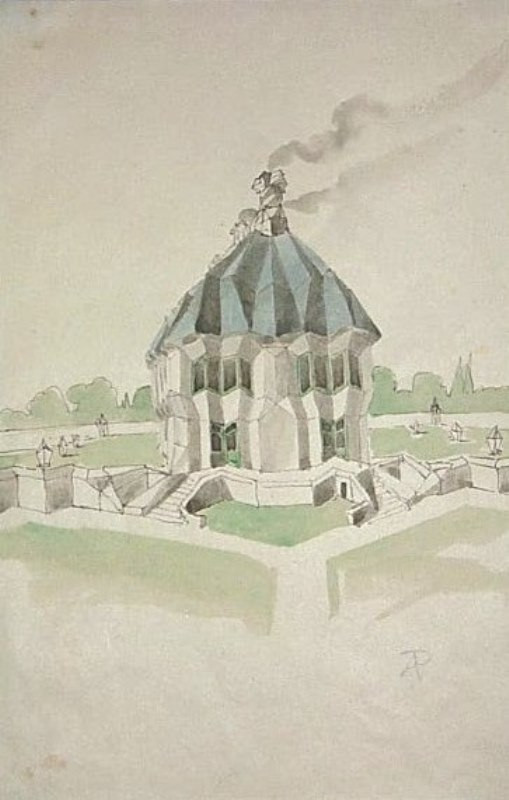 Antonín Procházka - Návrh na dům - kubistická studie