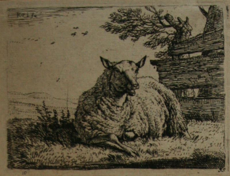 Karel Dujardin - Ovce ležící u plotu