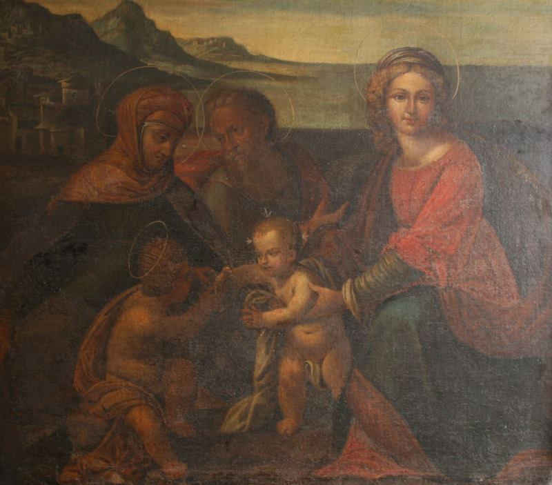 neznámý malíř benátský - Sv. rodina se sv. Janem Křtitelem