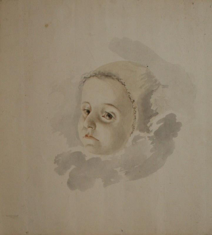 neznámý malíř rakouský - Dětská hlava