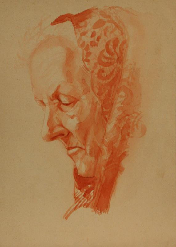 Rudolf Leger - Hlava staré ženy z profilu