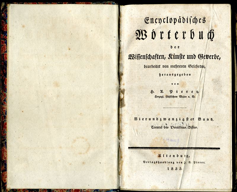 Heinrich August Pierer - Encyclopädisches Wörterbuch der Wissenschafte, Künste und Gewerbe. Vierundzwanzigster Band
