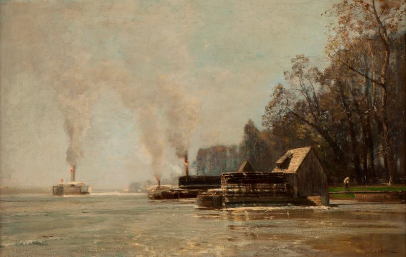 Emil Jakob Schindler - Císařské mlýny - přístav na Dunaji (Mlýny v Prátru)