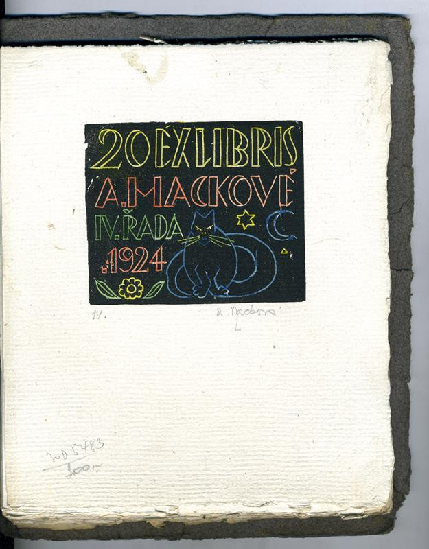 Anna Macková - 20 exlibris A. Mackové IV. řada 1924
