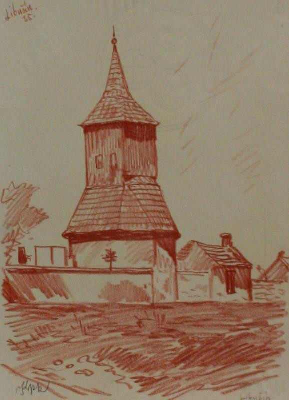 Jan Konůpek - Libušín, dřevěný kostel