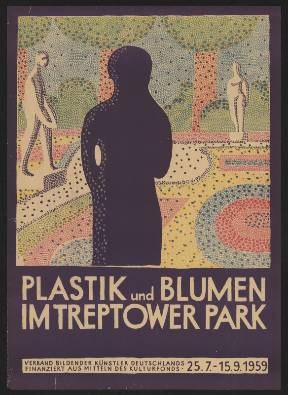 neznámý - Plastik und Blumen im Treptower Park