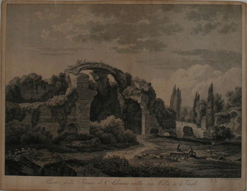 Wilhelm Friedrich Gmelin - Parte delle Terme di Adriano nella sua Villa a Tivoli