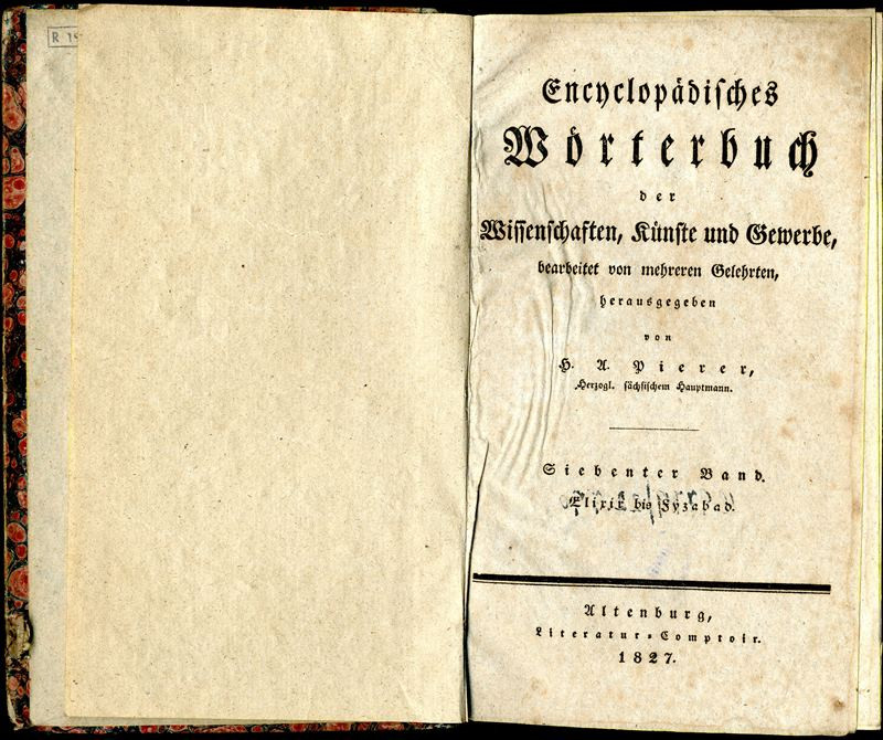 Heinrich August Pierer - Encyclopädisches Wörterbuch der Wissenschaften, Künste und Gewerbe. Siebenter Band