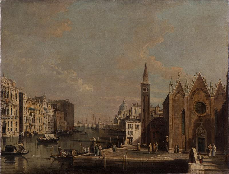 Giovanni Antonio Canal zv. Canaletto - dílna - Pohled na Canalo Grande od kostela St. Maria della Caritá k přístavu u San Marca