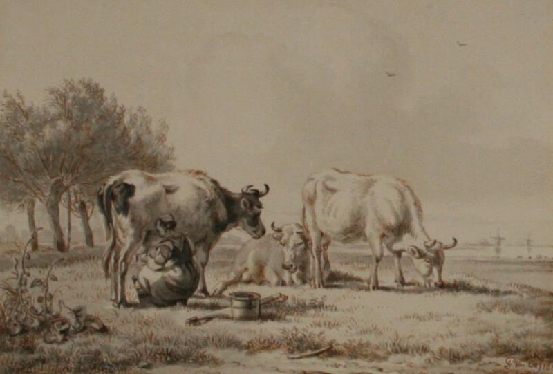 Pieter Geradus van Os - Dojení krav