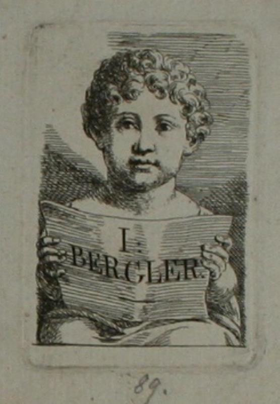Josef Bergler - Dítě s tabulkou nesoucí nápis: J. Bergler