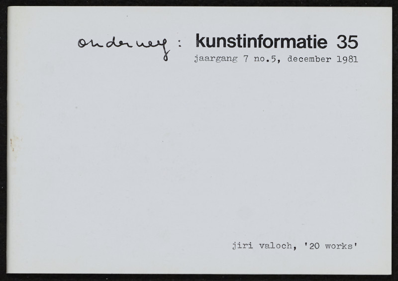 Jiří Valoch - 20 works, 1972 - 1981 (autorská kniha), edice Kunstinformatie