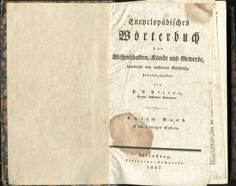 Heinrich August Pierer - Encyclopädisches Wörterbuch der Wissenschaften, Künste und Gewerbe. Achter Band