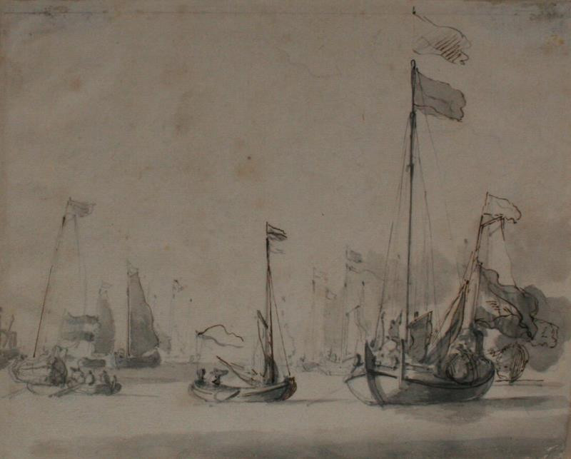 Willem van de Velde II. - Lodě na klidném moři