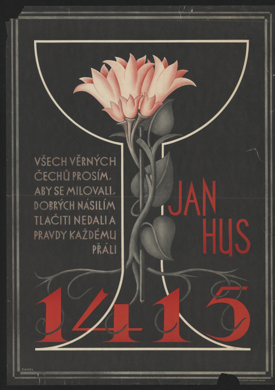 Adolf A. Zahel - Plakát k oslavě památky Mistra Jana Husa, Praha