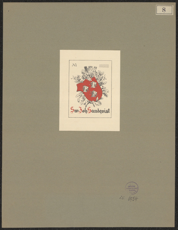 Gösta Sandqwist - Ex libris Sw. Joh. Sandquist