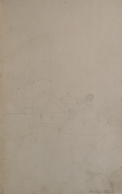 František Šír (Schier) - Náčrtek hradu Jenštejn