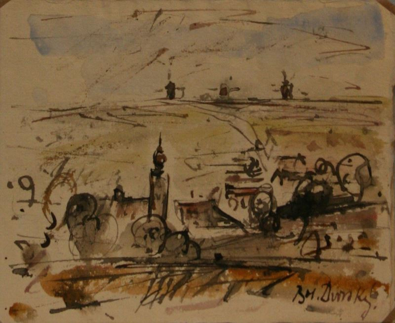 Bohumír Dvorský - Krajina s vesnicí