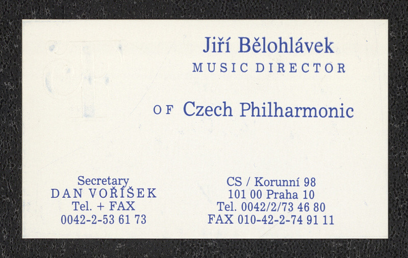 Jiří Rathouský - ČF - Jiří Bělohlávek, music director of Czech Philharmonie